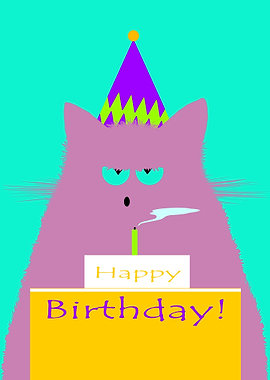 Birthday Lilac Cat