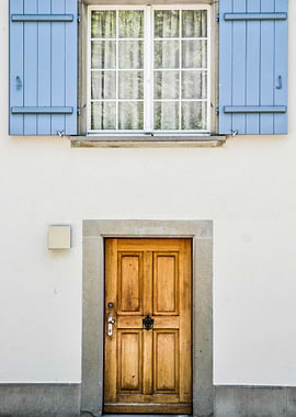 Pretty light blue house