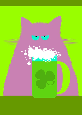 St Patricks Day Lilac Cat