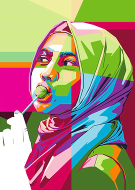 modern hijab pop art wpap