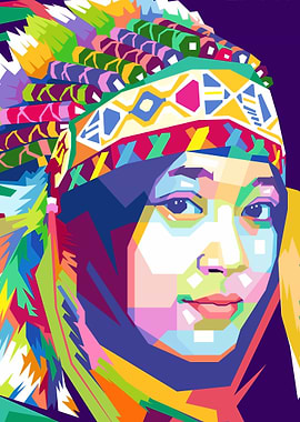 Indian Girl WPAP Pop Art