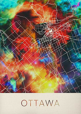 Ottawa Watercolor City Map