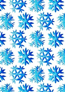 Blue Watercolor Snowflake