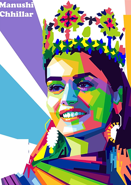 Manushi Chhillar WPAP ART