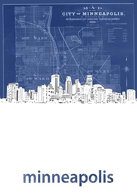 Minneapolis skyline blue