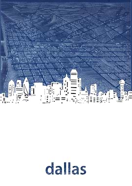 Dallas skyline blue