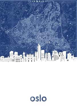 Oslo skyline blue