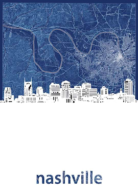 Nashville skyline blue