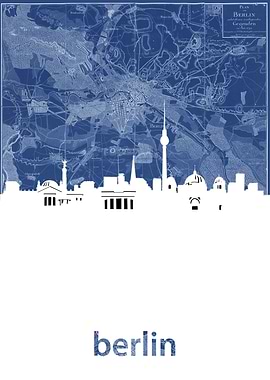 Berlin skyline blue