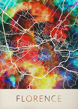 Florence Watercolor Map