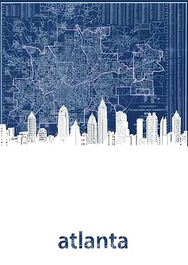 Atlanta skyline blue