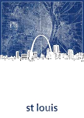 St Louis skyline blue