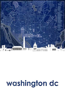 Washington dc skyline blue