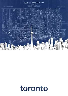 Toronto skyline blue