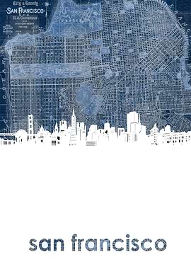 San Francisco skyline blue