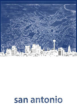 San Antnio skyline blue