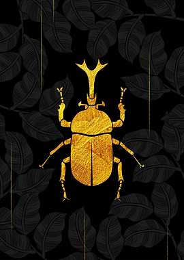 Golden Rhinoceros Beetle