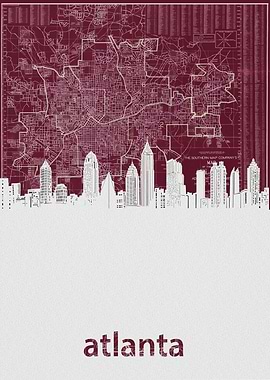Atlanta skyline red