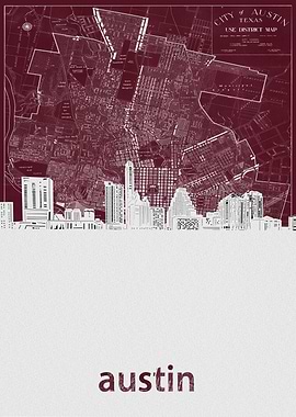 Austin skyline red