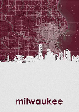 Milwaukee skyline red