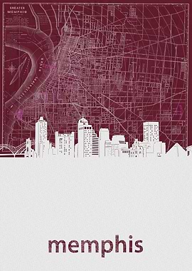 Memphis skyline red