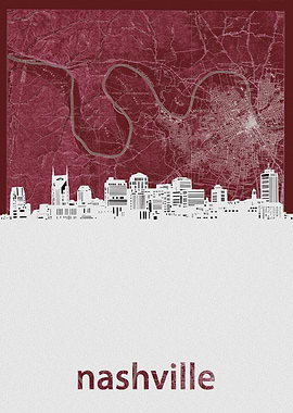 Nashville skyline red