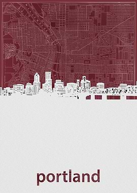 Portland skyline red