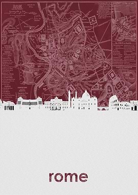 Rome skyline red