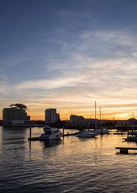 Sunset at Cardiff Bay