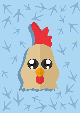 Cute Rooster head