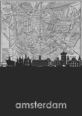 amsterdam skyline grey