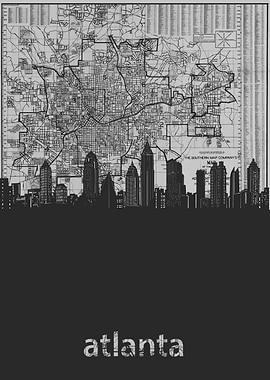 Atlanta skyline grey