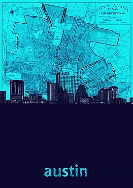 Austin skyline turquoise