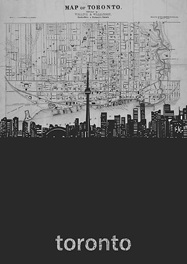Toronto skyline grey