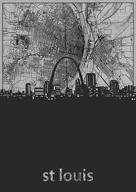 St Louis skyline grey