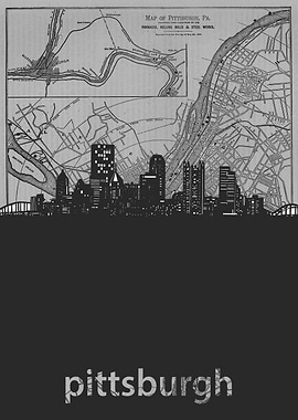 Pittsburgh skyline grey