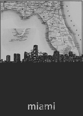 Miami skyline grey