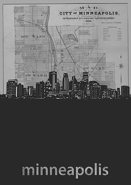 Minneapolis skyline grey
