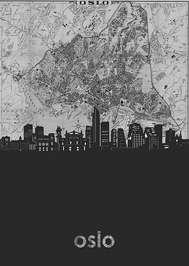 Oslo skyline grey