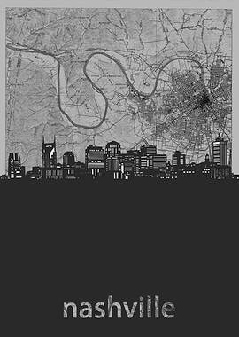 Nashville skyline grey