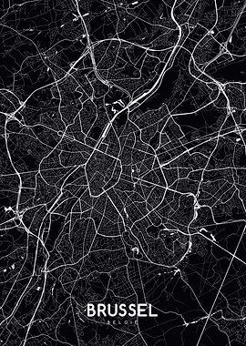 Brussel map black