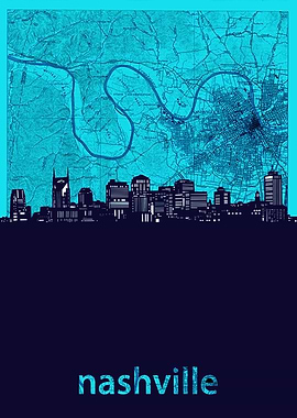 Nashville skyline turquois