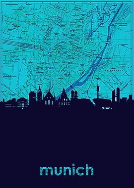 Munich skyline turquoise