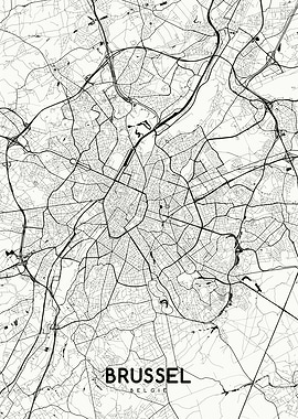 Brussel map white