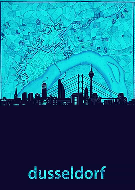 Dusseldorf city turquoise