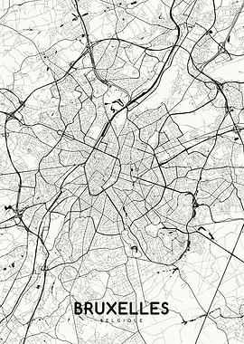 Bruxelles map white