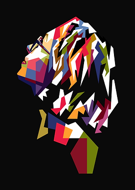 Glasses Woman WPAP Style