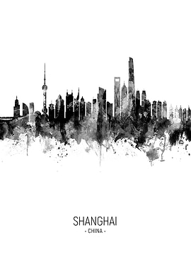 Shanghai China Skyline