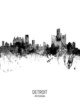 Detroit Michigan Skyline