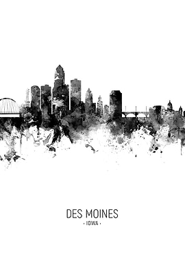 Des Moines Iowa Skyline